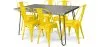 Pack Eettafel - Industrieel Ontwerp 150cm + Set van 6 Eetkamerstoelen - Industrieel Ontwerp - Hairpin Stylix image 9