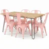 Pack Eettafel - Industrieel Ontwerp 150cm + Set van 6 Eetkamerstoelen - Industrieel Ontwerp - Hairpin Stylix image 9