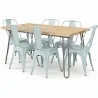 Pack Eettafel - Industrieel Ontwerp 150cm + Set van 6 Eetkamerstoelen - Industrieel Ontwerp - Hairpin Stylix image 9