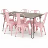 Pack Eettafel - Industrieel Ontwerp 150cm + Set van 6 Eetkamerstoelen - Industrieel Ontwerp - Hairpin Stylix image 9