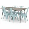 Pack Eettafel - Industrieel Ontwerp 150cm + Set van 6 Eetkamerstoelen - Industrieel Ontwerp - Hairpin Stylix image 9