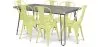Pack Eettafel - Industrieel Ontwerp 150cm + Set van 6 Eetkamerstoelen - Industrieel Ontwerp - Hairpin Stylix image 9
