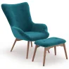 Fauteuil met Voetsteun - Bekleed in Fluweel - Scandinavische Stijl - Huda image 9