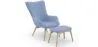 Fauteuil met voetenbankje - Gestoffeerd in linnen - Huda image 9