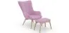 Fauteuil met voetenbankje - Gestoffeerd in linnen - Huda image 9
