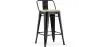 Barkruk met rugleuning - Industrieel Ontwerp - Hout & Staal - 60cm - Nieuwe Editie - Stylix image 9