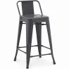 Barkruk met rugleuning - Industrieel ontwerp - 60cm - Nieuwe editie - Stylix image 9