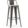 Barkruk met Rugleuning - Industrieel Ontwerp - Hout & Staal - 76cm - Nieuwe Editie - Stylix image 9