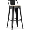 Barkruk met Rugleuning - Industrieel Ontwerp - Hout & Staal - 76cm - Nieuwe Editie - Stylix image 9