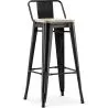 Barkruk met Rugleuning - Industrieel Ontwerp - Hout & Staal - 76cm - Nieuwe Editie - Stylix image 9