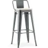Barkruk met Rugleuning - Industrieel Ontwerp - Hout & Staal - 76cm - Nieuwe Editie - Stylix image 9