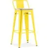 Barkruk met Rugleuning - Industrieel Ontwerp - Hout & Staal - 76cm - Nieuwe Editie - Stylix image 9
