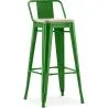 Barkruk met Rugleuning - Industrieel Ontwerp - Hout & Staal - 76cm - Nieuwe Editie - Stylix image 9