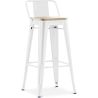 Barkruk met Rugleuning - Industrieel Ontwerp - Hout & Staal - 76cm - Nieuwe Editie - Stylix image 9