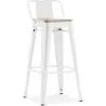 Barkruk met Rugleuning - Industrieel Ontwerp - Hout & Staal - 76cm - Nieuwe Editie - Stylix image 9