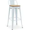 Barkruk met Rugleuning - Industrieel Ontwerp - Hout & Staal - 76cm - Nieuwe Editie - Stylix image 9