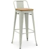 Barkruk met Rugleuning - Industrieel Ontwerp - Hout & Staal - 76cm - Nieuwe Editie - Stylix image 9