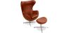 Fauteuil met voetenbankje - Ei-design - Gestoffeerd in kunstleer - Brave image 9