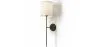 Lamp Wandlamp - Zwart met Stoffen Kap - Dena image 9