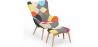 Fauteuil met poef - Bekleed in patchwork - Kontur image 9