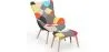 Fauteuil met poef - Bekleed in patchwork - Kontur image 9