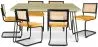 Pakket Industrieel ontwerp eettafel 150cm & 6 rotan eetkamerstoelen - Fluwelen bekleding - Puila image 9