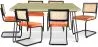 Pakket Industrieel ontwerp eettafel 150cm & 6 rotan eetkamerstoelen - Fluwelen bekleding - Puila image 9