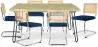 Pakket Industrieel ontwerp eettafel 150cm & 6 rotan eetkamerstoelen - Fluwelen bekleding - Martha image 9