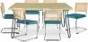 Pakket Industrieel ontwerp eettafel 150cm & 6 rotan eetkamerstoelen - Fluwelen bekleding - Martha image 9