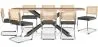 Pack Industrial Design houten eettafel (200cm) & 8 rotan eetkamerstoelen - bekleed met fluweel - Martha image 9