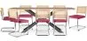 Pack Industrial Design houten eettafel (200cm) & 8 rotan eetkamerstoelen - bekleed met fluweel - Martha image 9