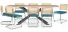 Pack Industrial Design houten eettafel (200cm) & 8 rotan eetkamerstoelen - bekleed met fluweel - Martha image 9