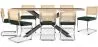 Pack Industrial Design houten eettafel (200cm) & 8 rotan eetkamerstoelen - bekleed met fluweel - Martha image 9