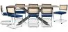 Pack Industrial Design Houten Eettafel (200cm) & 8 Rotan Eetkamerstoelen - Fluwelen Bekleding - Hyre image 9