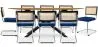 Set Industrieel Design Houten Eettafel (220cm) & 8 Rotan Eetkamerstoelen - Fluwelen Bekleding - Hyre image 9
