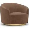 Gebogen design fauteuil - Gestoffeerd met velours - Herina image 9