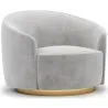 Gebogen design fauteuil - Gestoffeerd met velours - Herina image 9
