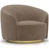 Gebogen design fauteuil - Gestoffeerd met velours - Herina image 9