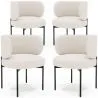 Set van 4 - Eetkamerstoel - Bekleed met Bouclé-stof - Loraine image 9