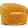Gebogen design fauteuil - Gestoffeerd met velours - Herina image 9