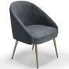 Design fauteuil - bekleed met fluweel - Gouden poot - Wasda image 9