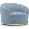 Gebogen design fauteuil - Gestoffeerd met velours - Herina image 9
