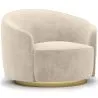 Gebogen design fauteuil - Gestoffeerd met velours - Herina image 9