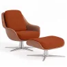 Hedendaagse Beklede Ontwerp Stoel met Voetensteun - Asher image 9