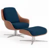 Hedendaagse Beklede Ontwerp Stoel met Voetensteun - Asher image 9