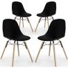 Set van 4 Eetkamerstoelen - Scandinavisch Design - Houten Poten - Skögur image 9