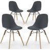 Set van 4 Eetkamerstoelen - Scandinavisch Design - Houten Poten - Skögur image 9