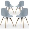 Set van 4 Eetkamerstoelen - Scandinavisch Design - Houten Poten - Skögur image 9