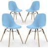 Set van 4 Eetkamerstoelen - Scandinavisch Design - Houten Poten - Skögur image 9