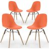 Set van 4 Eetkamerstoelen - Scandinavisch Design - Houten Poten - Skögur image 9